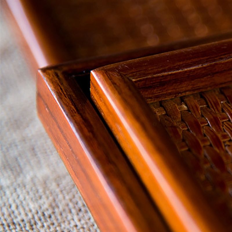 Rattan Dinner Plate Western Food Rectangular Snack Dessert Serving Tray Simple Dining Table Home Decoration