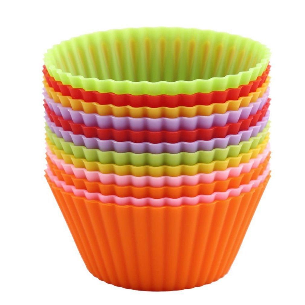 12 pcs Silicone Cake Muffin Chocolate Cupcake Liner Baking Cup Cookie Mold