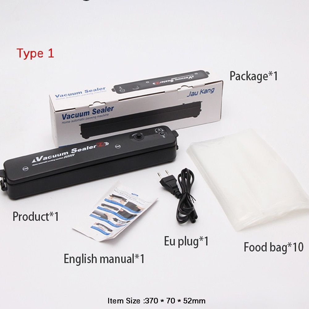 Eletric Food Vacuum Sealer Food Saver Vacuum Packaging Machine 220V Automatic Vaccum Packer With 10 Pcs Saver Bags Kichen Tool