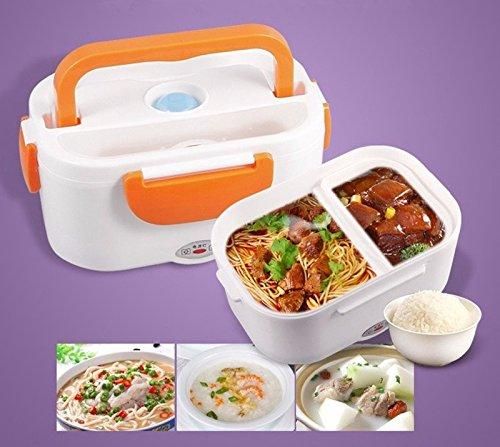 Portable Electric Lunch Box - Orange and White