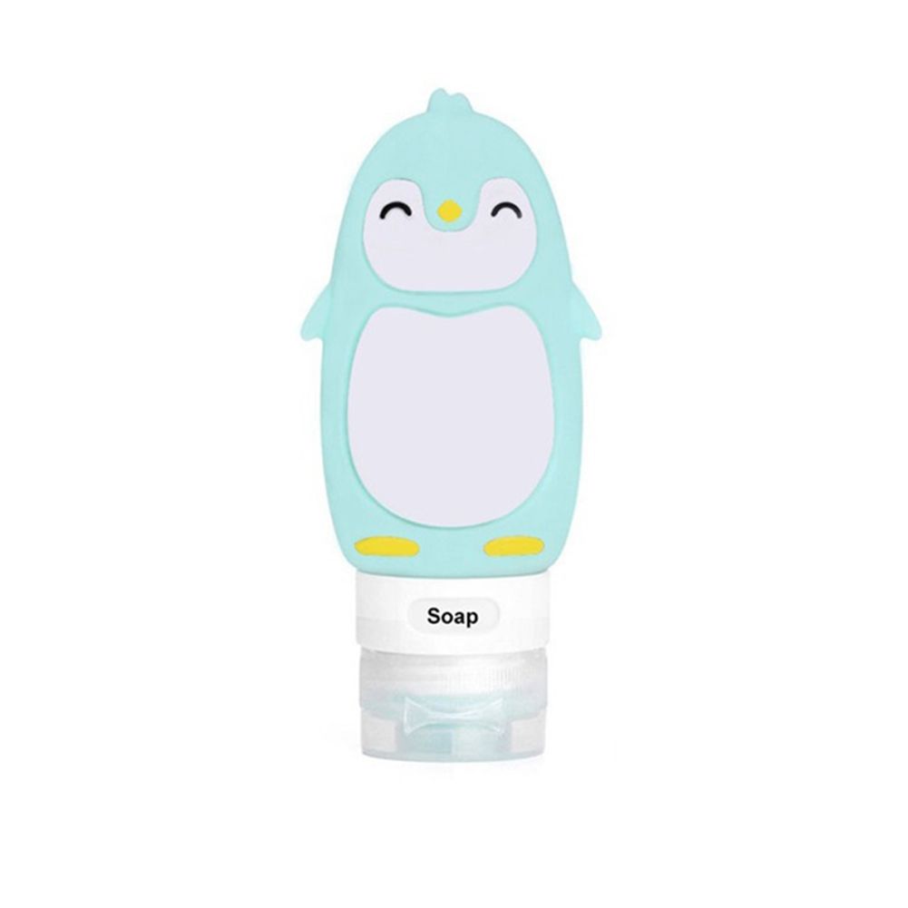 Travel Portable Cartoon Penguin Empty Silicone Squeeze Bottle for Shampoo Lotion