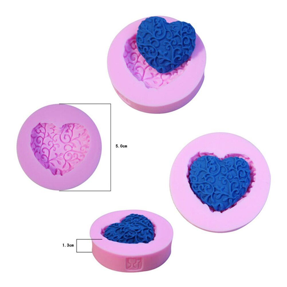 Love Heart Shape Silicone Cake Mold , Baking Silicone Mould For Soap Cookies Fondant Cake Tools Cake Decorating