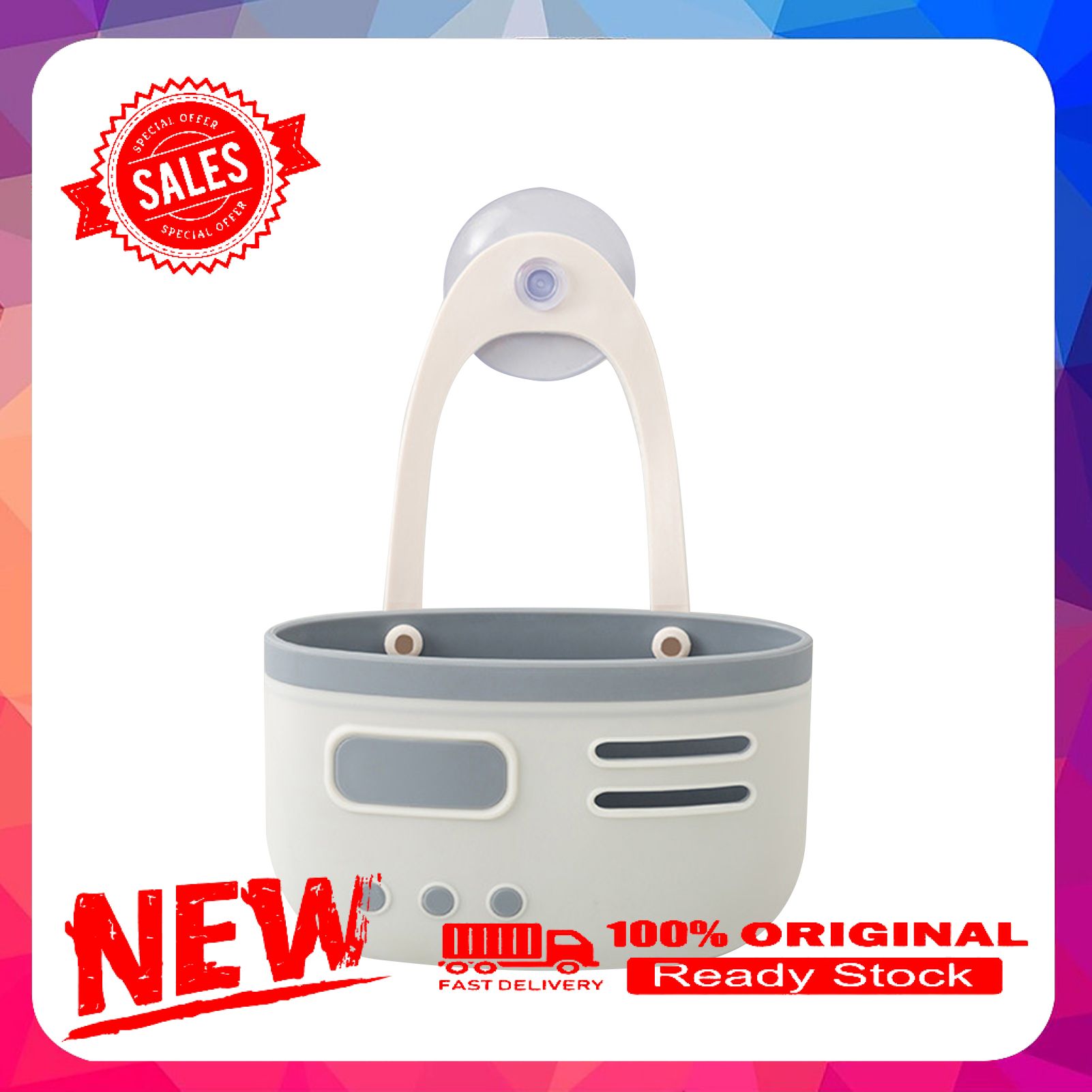 Drain Basket Hanging Moistureproof Plastic Cement Kitchen Sucking Disc Sink Basket for Home