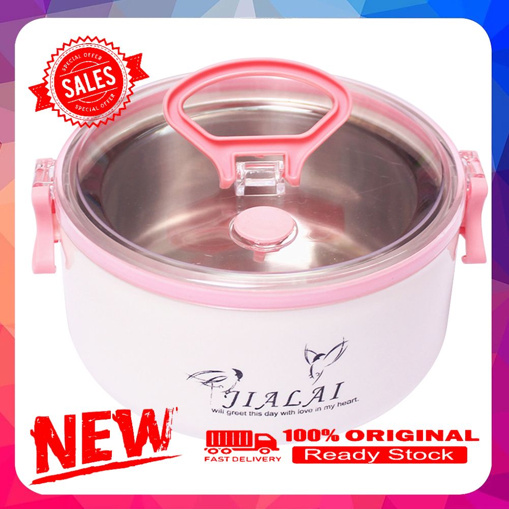 Portable Round Stainless Steel Bento Lunch Box Leakproof Food Container with Lid