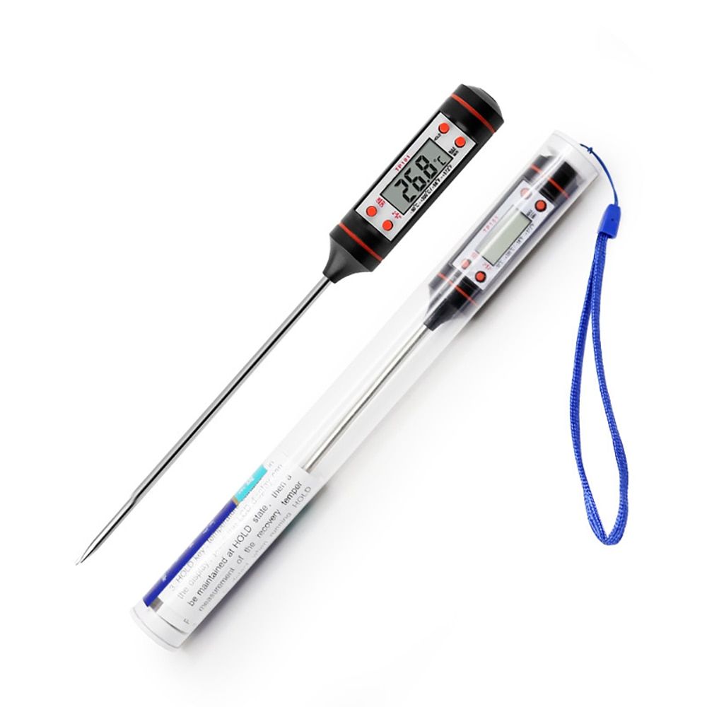 Electronic Digital Kitchen Food Thermometer Stainless Steel Water Milk Oil  Bakery Food Tature Measuring Device