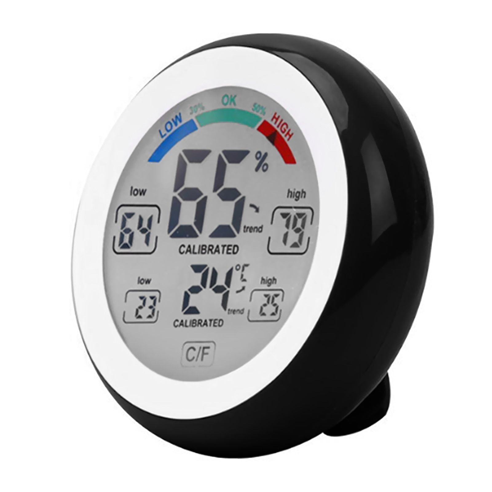 3305F Thermometer Hygrometer Round Touch Screen Reptile Pet Luminous Pointer Greenhouse Embedded In Digital Sauna Room FY-13