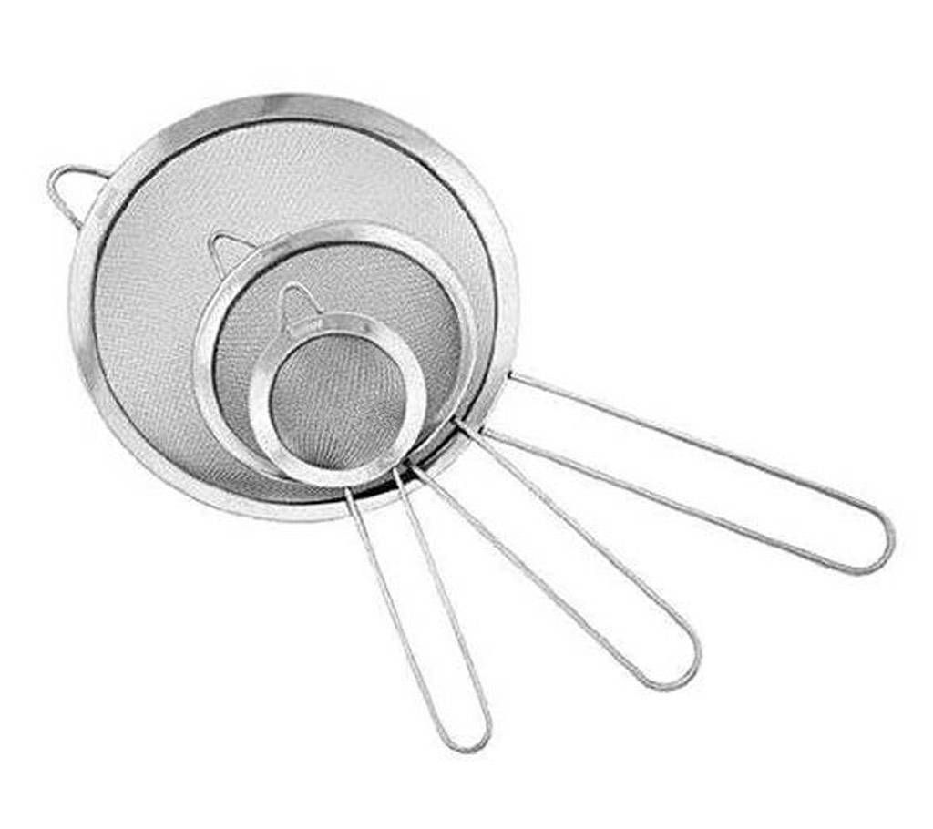 Stainless Steel Stainer - 3Pcs - Silver