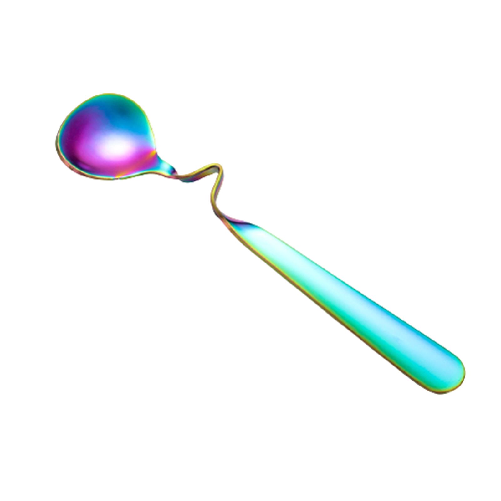 Stainless Steel Coffee Stirring Spoon Round Shape Tea Milk Dessert Hanging Scoop