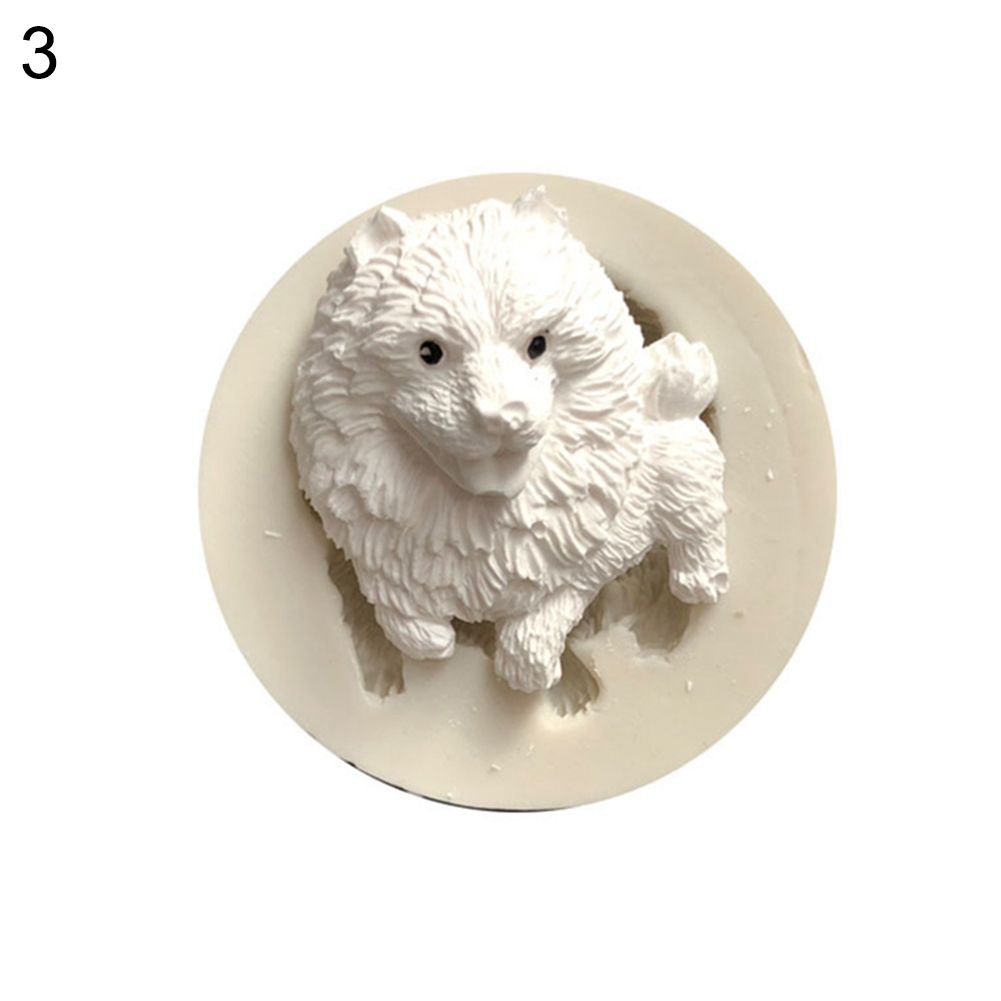 Dog Silicone Fondant Polymer Clay Soap Mold Cake Decor DIY Craft Baking Tool
