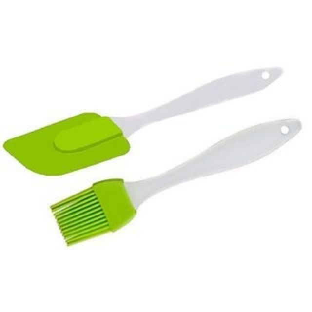 Silicon Oil Brush with Silicone Spatula - Orange