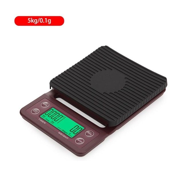 Portable Electronic Scale with Timer 3kg/5kg x0.1g LCD Digital Kitchen Coffee Scales Weighing tool libra Precision Jewelry Scale