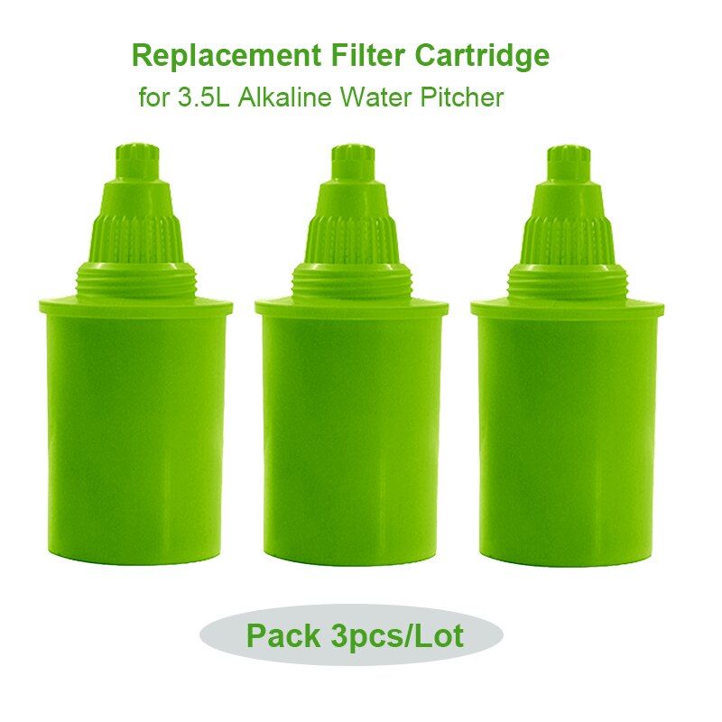 3 Pieces Replacement Filter Cartridge for 3.5L Wellblue hydrogen  alkaline water pitcher jug