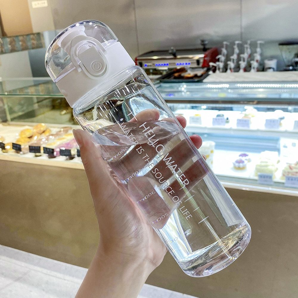 520ml Sports Water Bottle Outdoor Water Bottle with Straw Plastic Portable Water Cup Dinkware Camping Bike Bottle Kitchen Tools