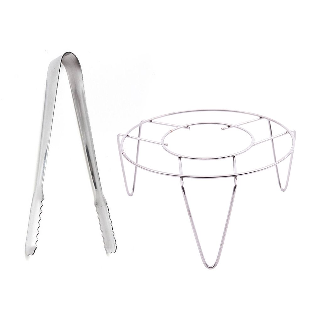 6 inch Stainless Steel Ice Tong & Stainless Steel Steamer Rack Stand Kitchen Cooking 3 Inch  Exquisite Product