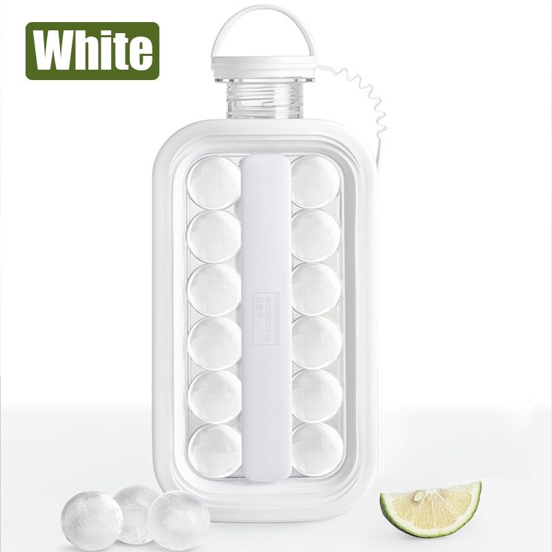 Home Multifunctional Portable Ice Making Box With Lid Ice Cube Mold Ice Ball Mold 2-in-1Ice Maker Water Bottle Ball Making Mould