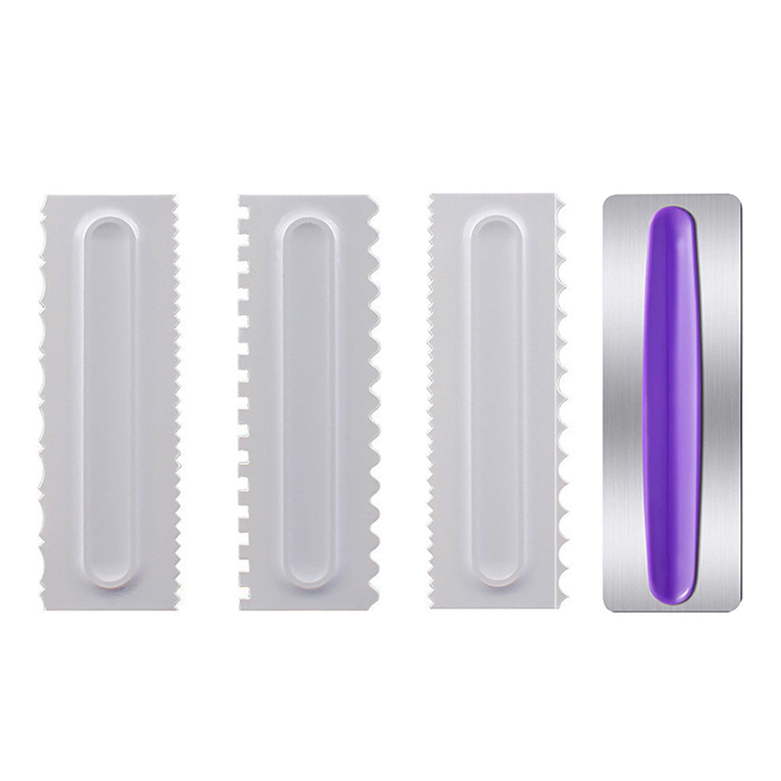 4Pcs/Set Cake Smoother Scraper Creative Simple DIY Cake Cream Spatula Comb for Bakery