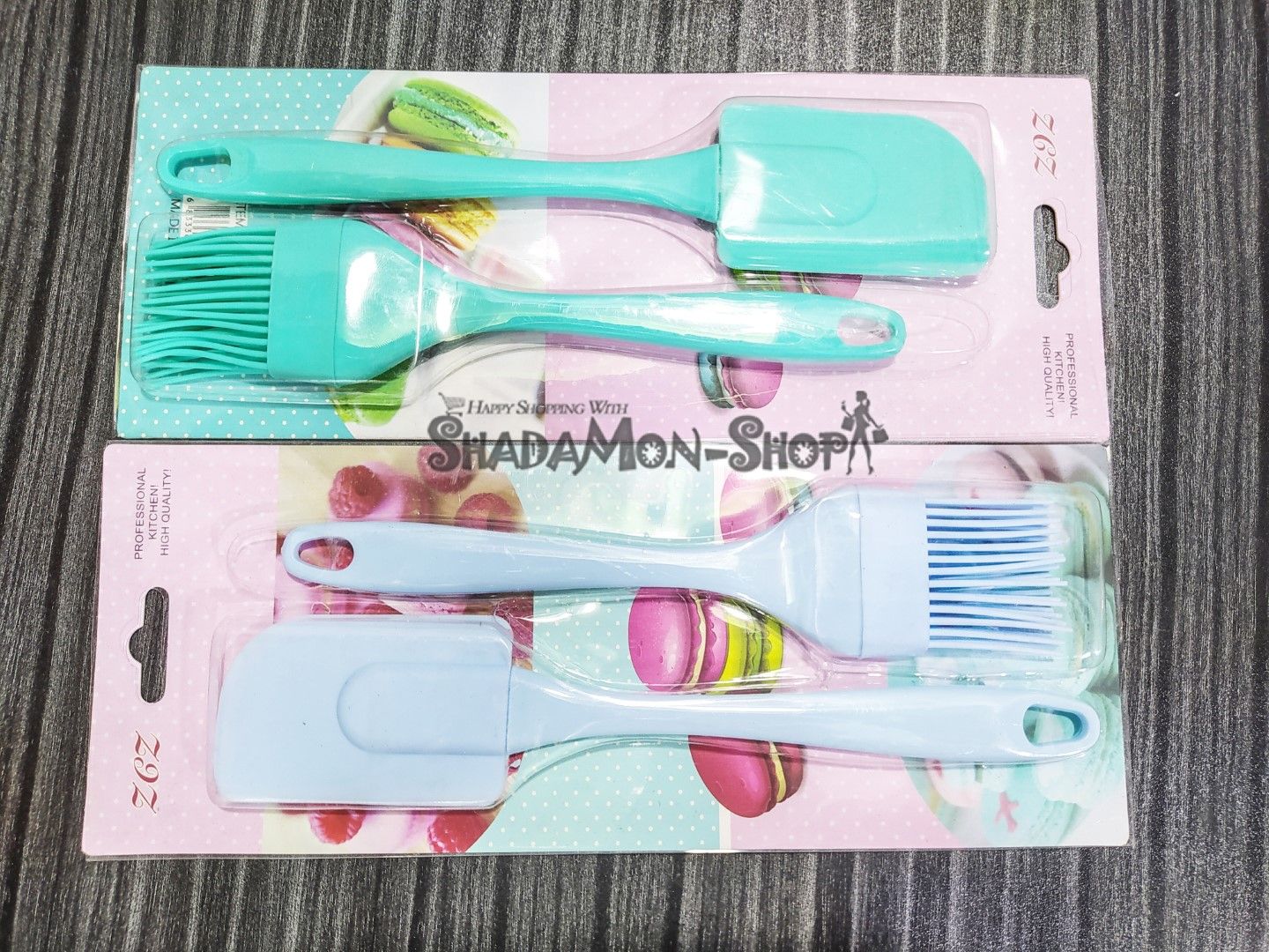 Silicone Spatula and Brush - Turquoise, 2 Pieces
