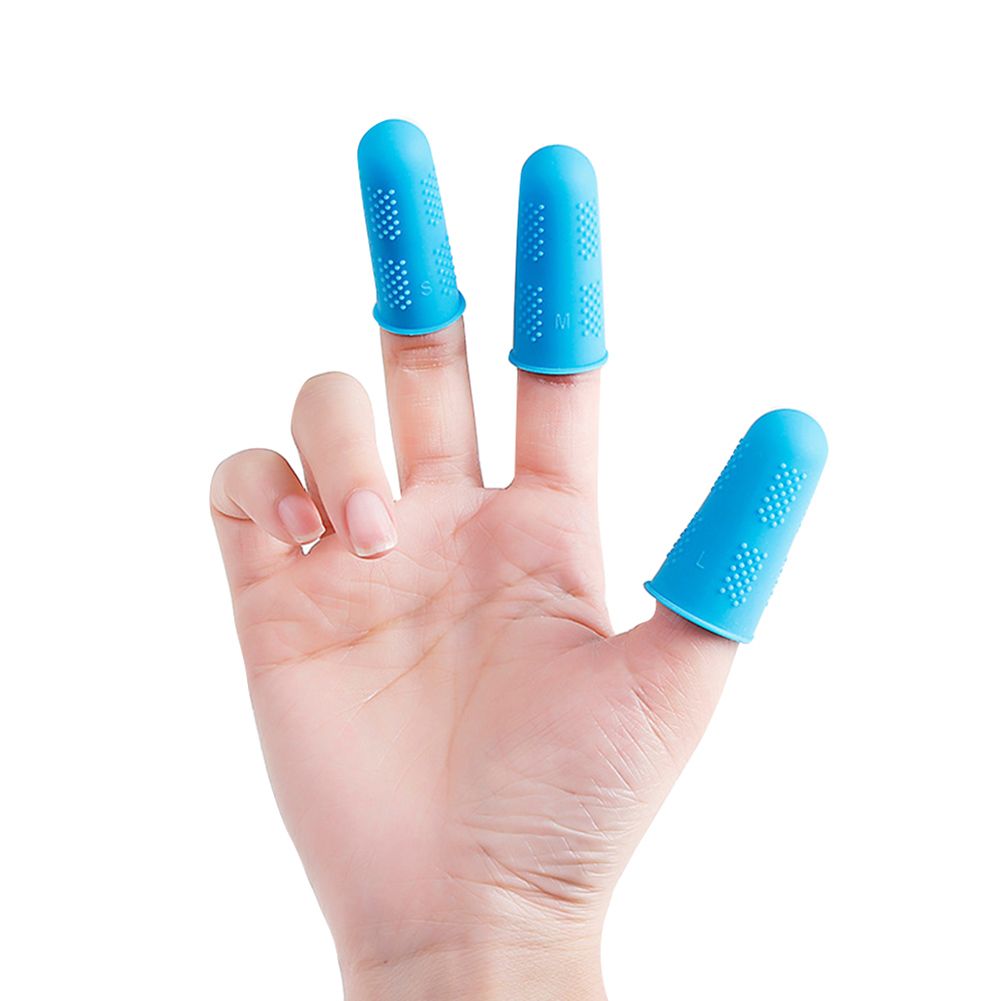3/5/12Pcs Silicone Finger Cot Protector Sleeve Cover Anti-cut Anti-slip Gloves