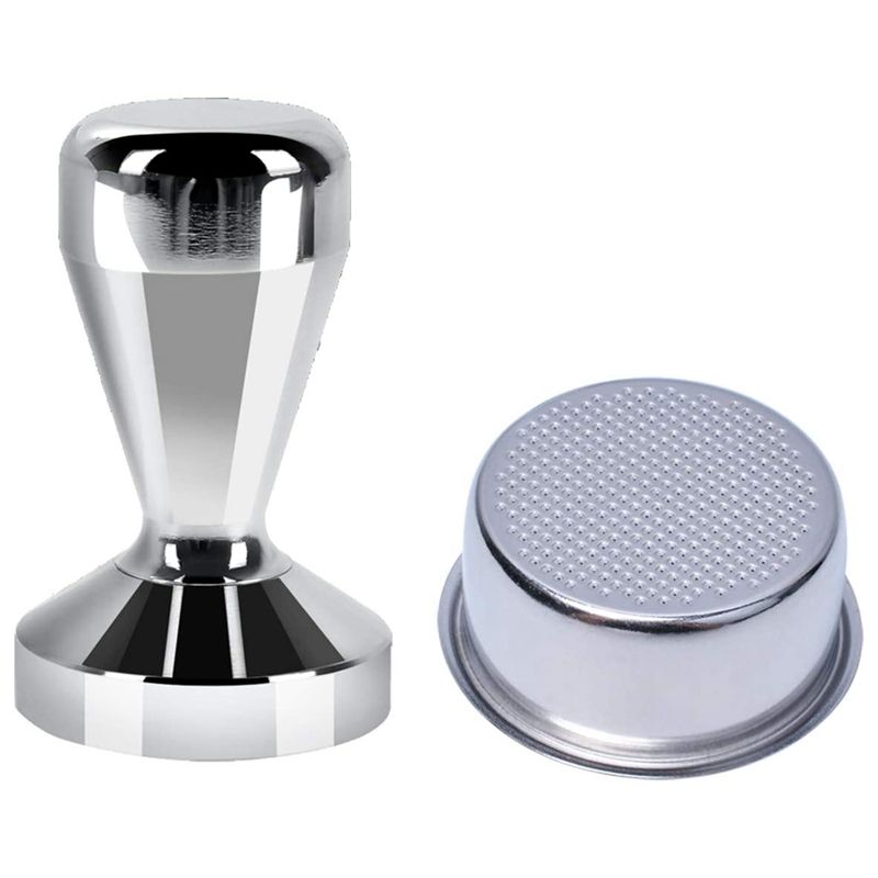 51mm Coffee Tamper and 51mm Filter Basket Cup Filter ,Espresso Tamper 51mm,Non Pressurized Basket for Breville,Delonghi