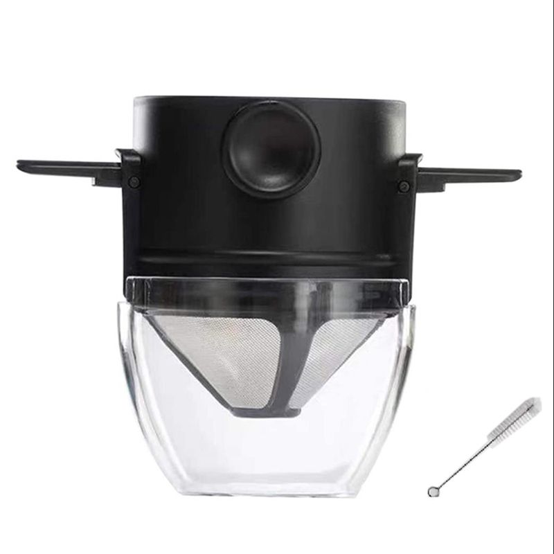 Pour over Coffee Maker,Reusable Cone Coffee Dripper Filter,Coffee Maker with Cleaning Brush for Home/Office/Travel