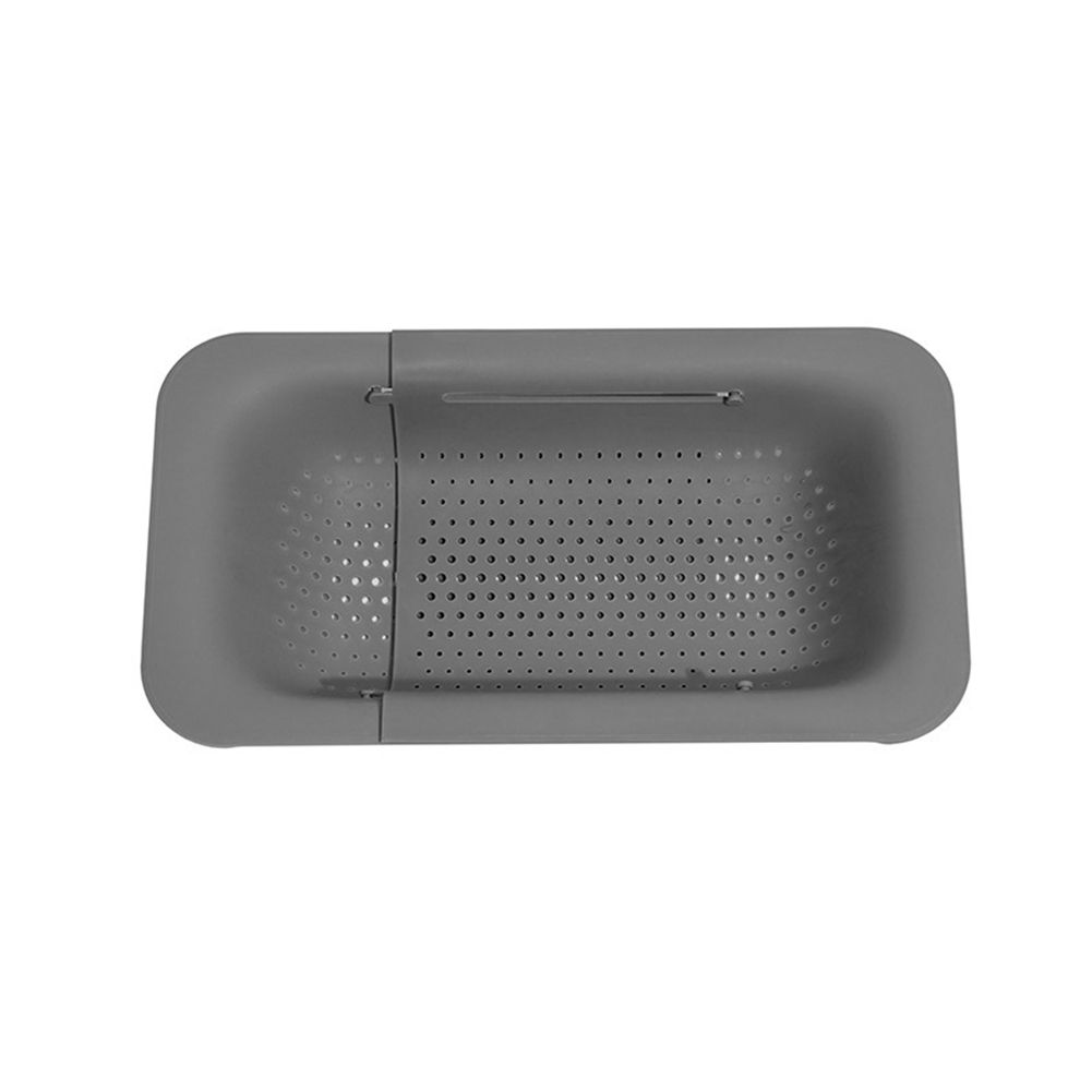 GC Household Retractable Drain Basket Rectangular Kitchen Vegetables Fruit Washing Basin color:pink