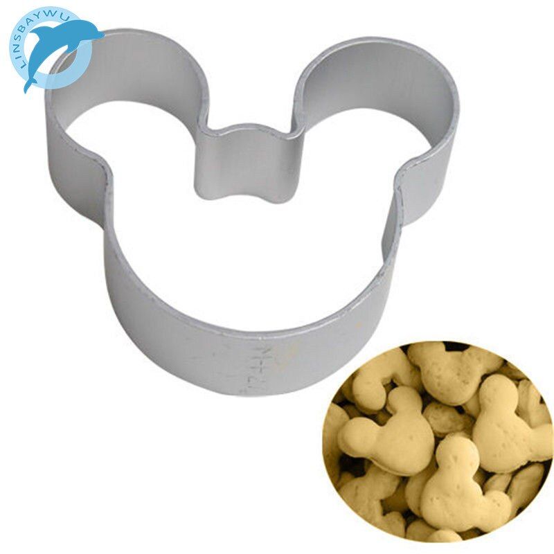 3PCS Lovely Cartoon Mickey Mouse Shape Metal Cookie Cutters DIY Baking Tools Fruit Fondant Mold Decorating Biscuit Cake Mould