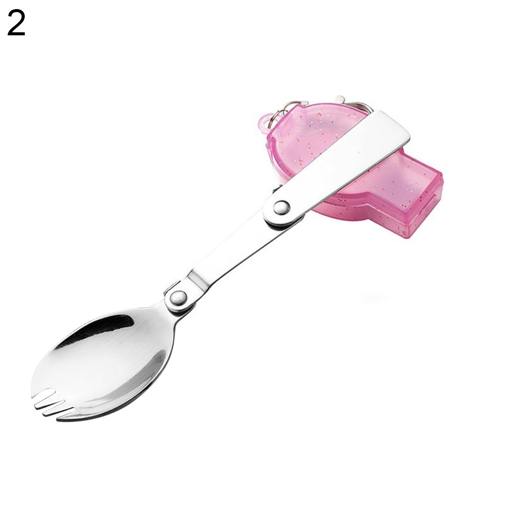 Portable Folding Fork Spoon Stainless Steel Outdoor Picnic Camping Tableware