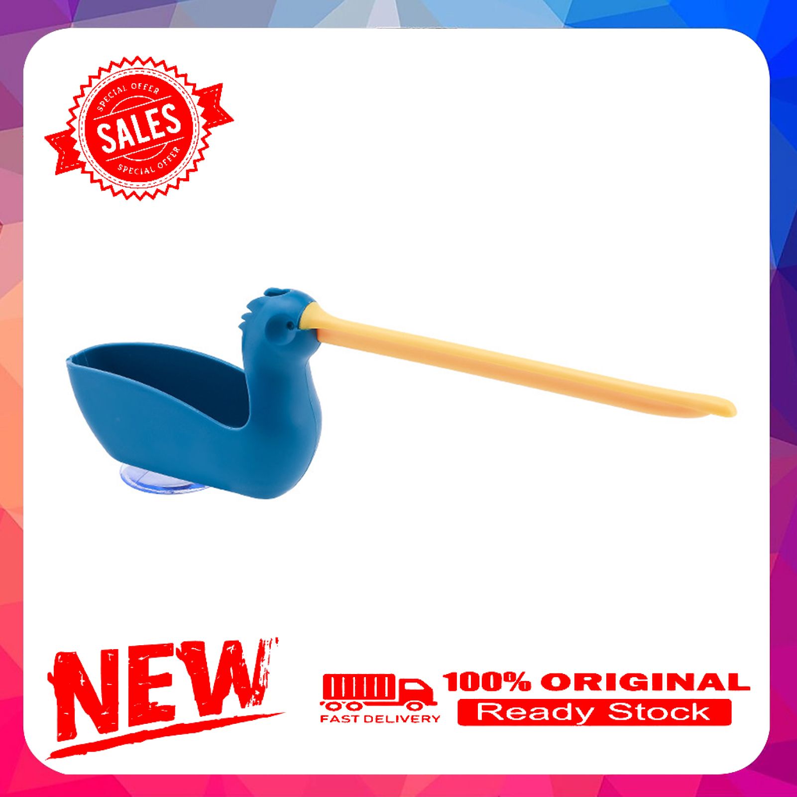 Wall Sucker Rotatable Fast Drain Long Mouth Bird Shape Desktop Sucktion Rack for Kitchen