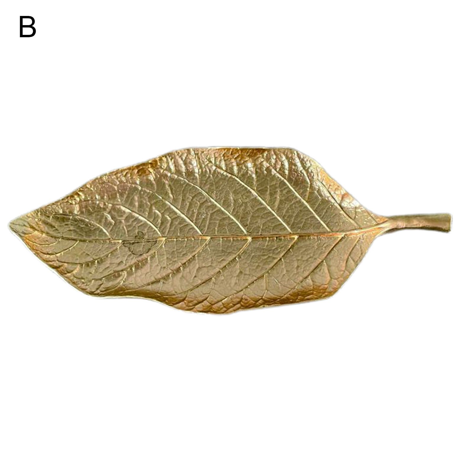 Snack Container Fine Workmanship Widely Used Metal Leaf Shape Vanity Storage Serving Tray Home Supplies