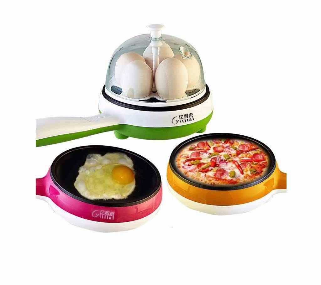 Multi functional egg boiling & frying pan 