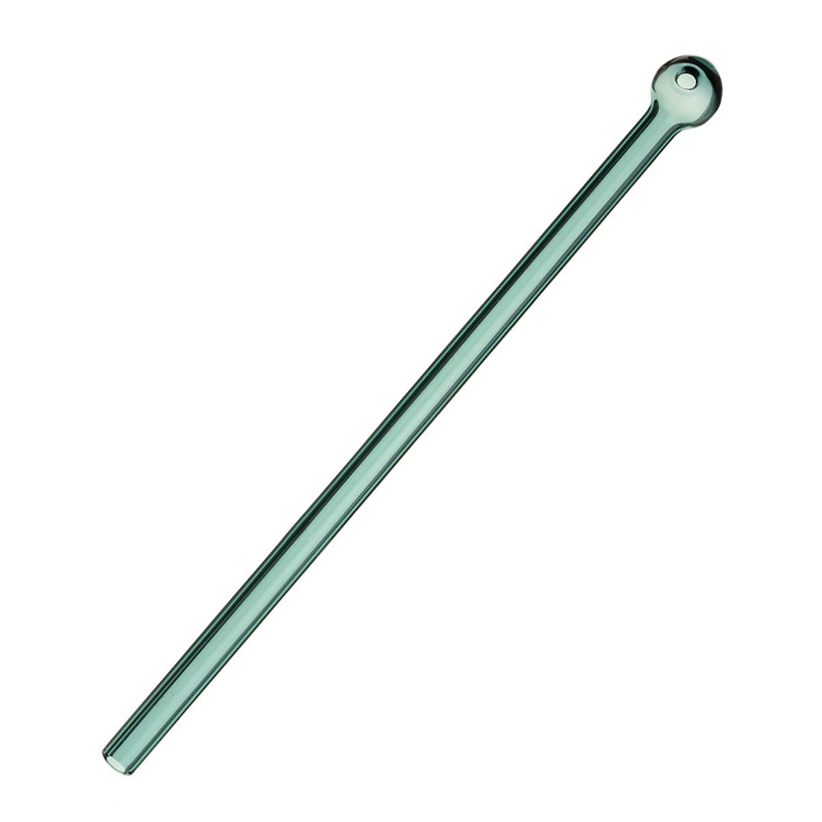 Round Head Glass Tube Drinking Straw Cocktail Kitchen Stir Party Weeding Identify Sucker - Green Lake