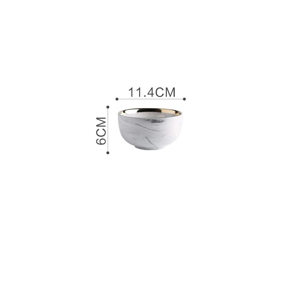 Yfashion Ceramic ableware Marbling Rice Bowl/Soup Dish/Sauce Plate/Spoon for e