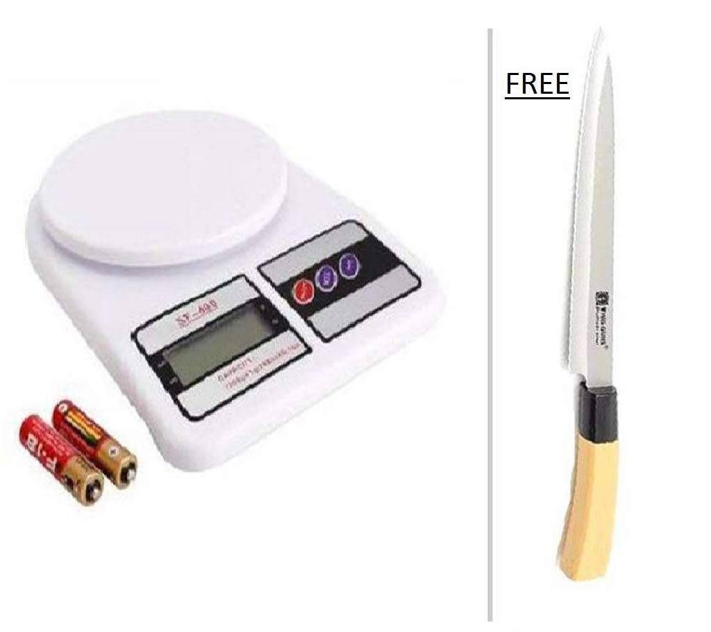 Digital Wet Scale + Kitchen Wooden Small Slim Knife Free