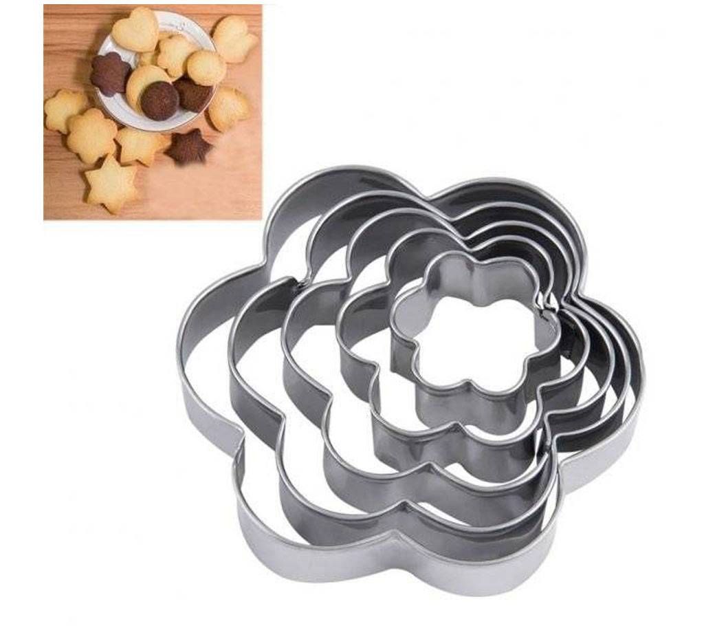 5 Pcs Flower Shape Cookie Cutter 