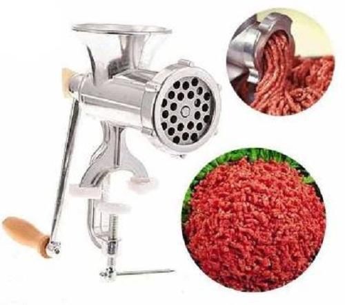 Manual Meat Grinder Mincer - Silver