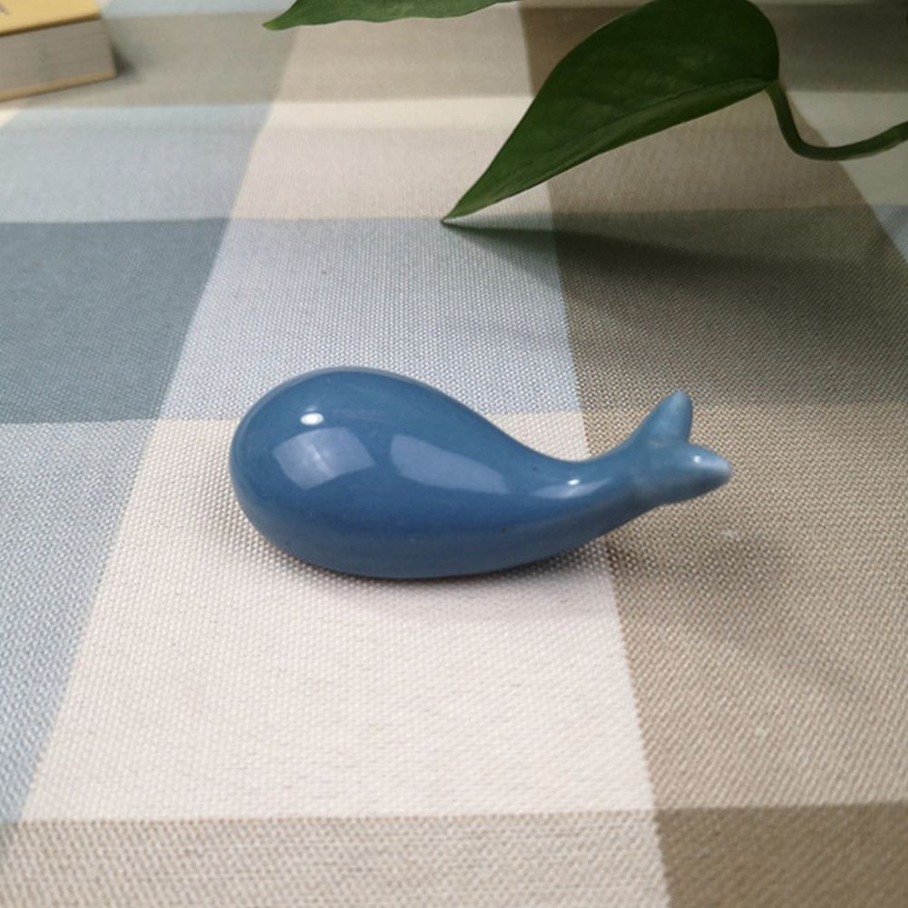 Yfashion Cute Dolphin Shape Porcelain Chopstick Rest Dining able Decoration  Style:Ink-blue colour