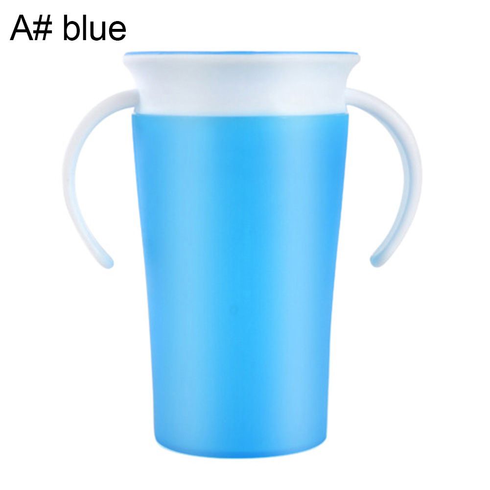 260ml 360 Rotary Baby Learning Drinking Cup Leakproof Feeding Bottle with Handle