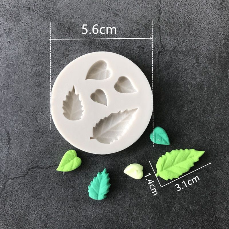 Mini Rose leaves Chocolate Silicone Molds Party Fondant Cake Decorating Tool 3D Silicon Form Cooking Bakeware Tool