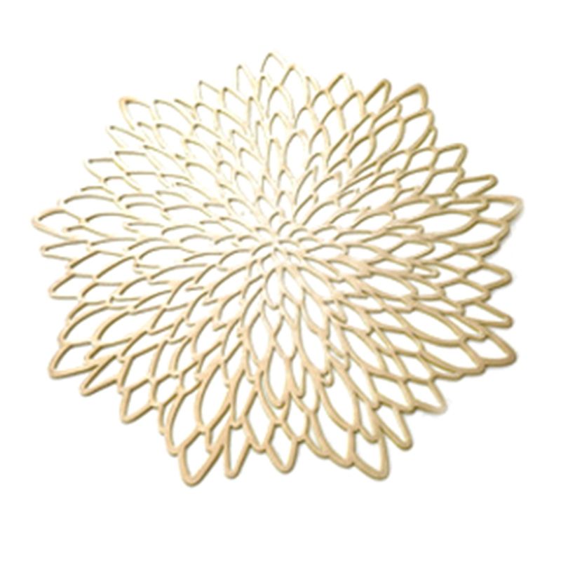6Pcs Coaster Table Mats Pads PVC Hollowed-Out Table Placemat Non-Slip Mats Coffee Tea Place Mats Kitchen Decor B