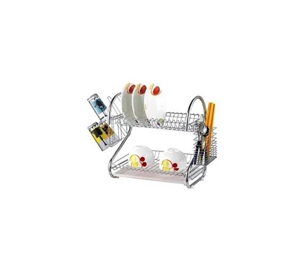 2 Layer Dish Drainer - Silver