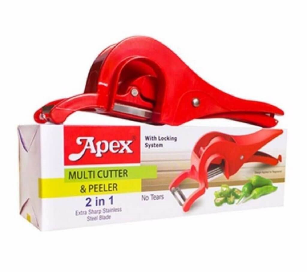 2 In 1 Multi Cutter and Peeler With Locking System - Red
