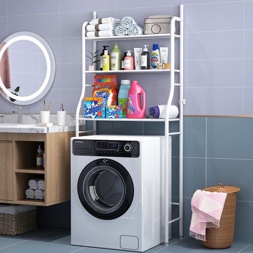Modern Washing Machine Shelf Organizer Metal rack Space saver