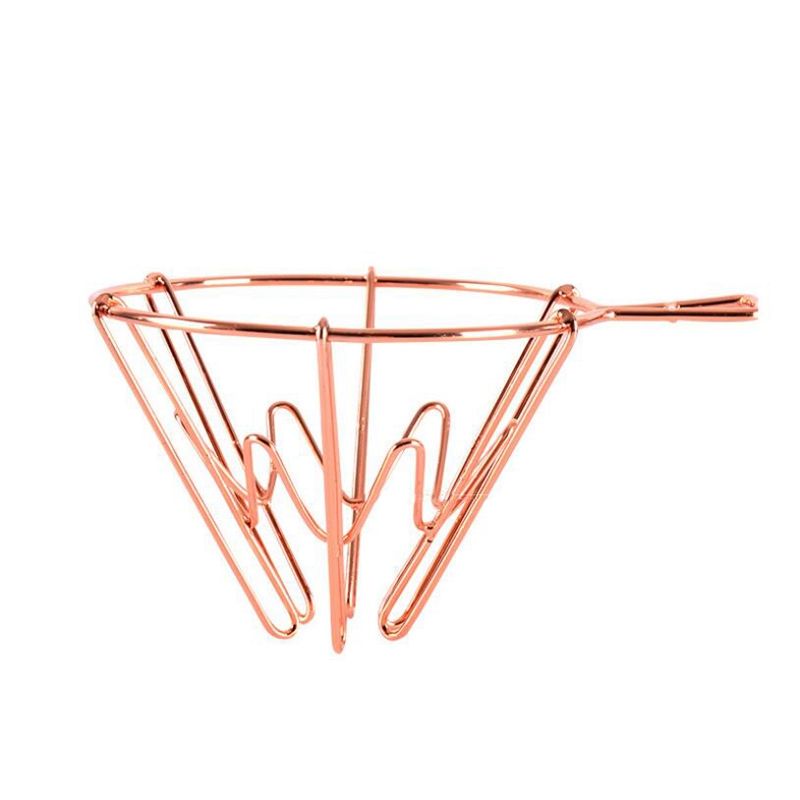 V60 Espresso Coffee Filter Net Stainless Steel Dripper Filter Cup Holder Drip Coffee Maker Kitchen Accessories,Rose Gold
