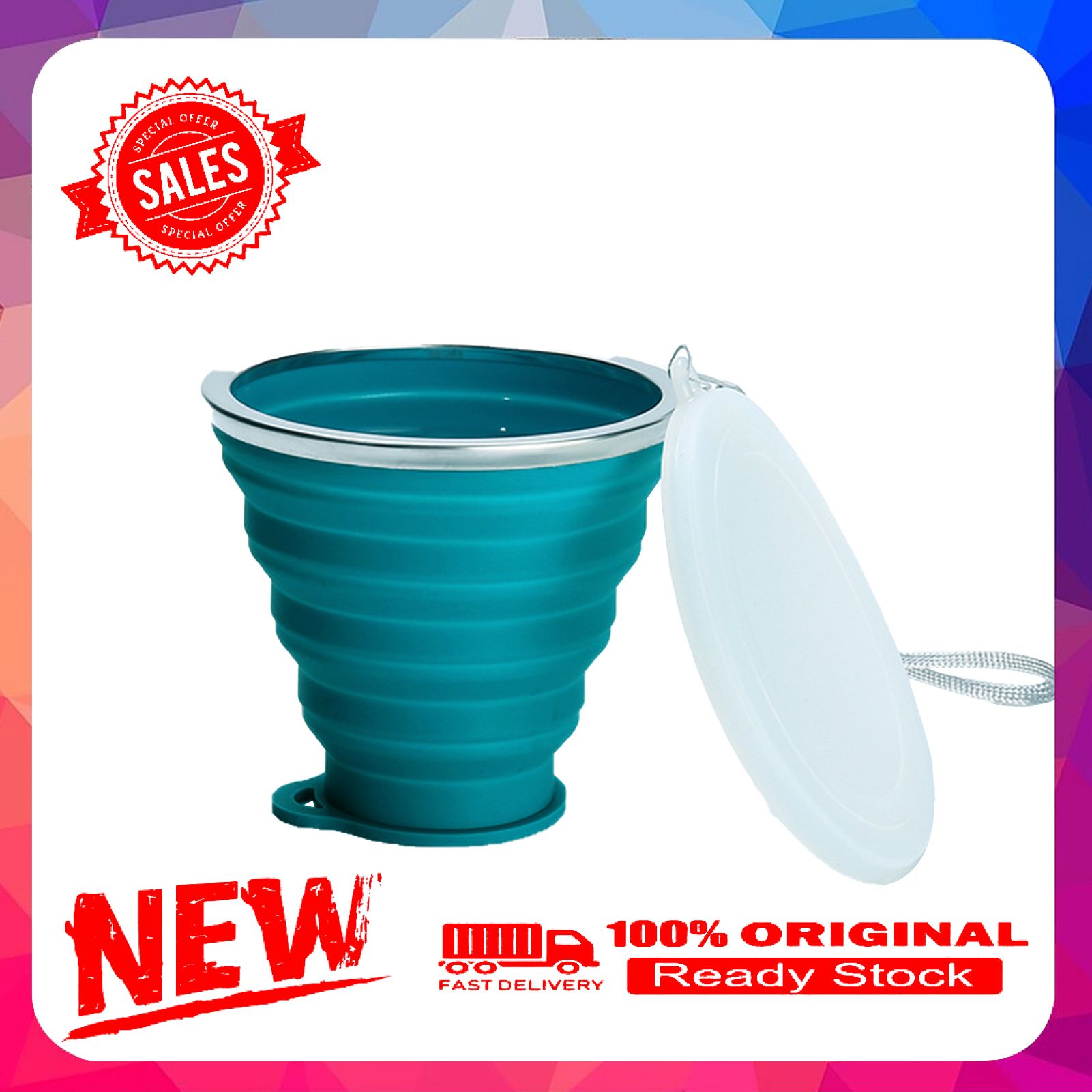 Portable Camping Silicone Collapsible Travel Water Cup for Outdoor Drinking