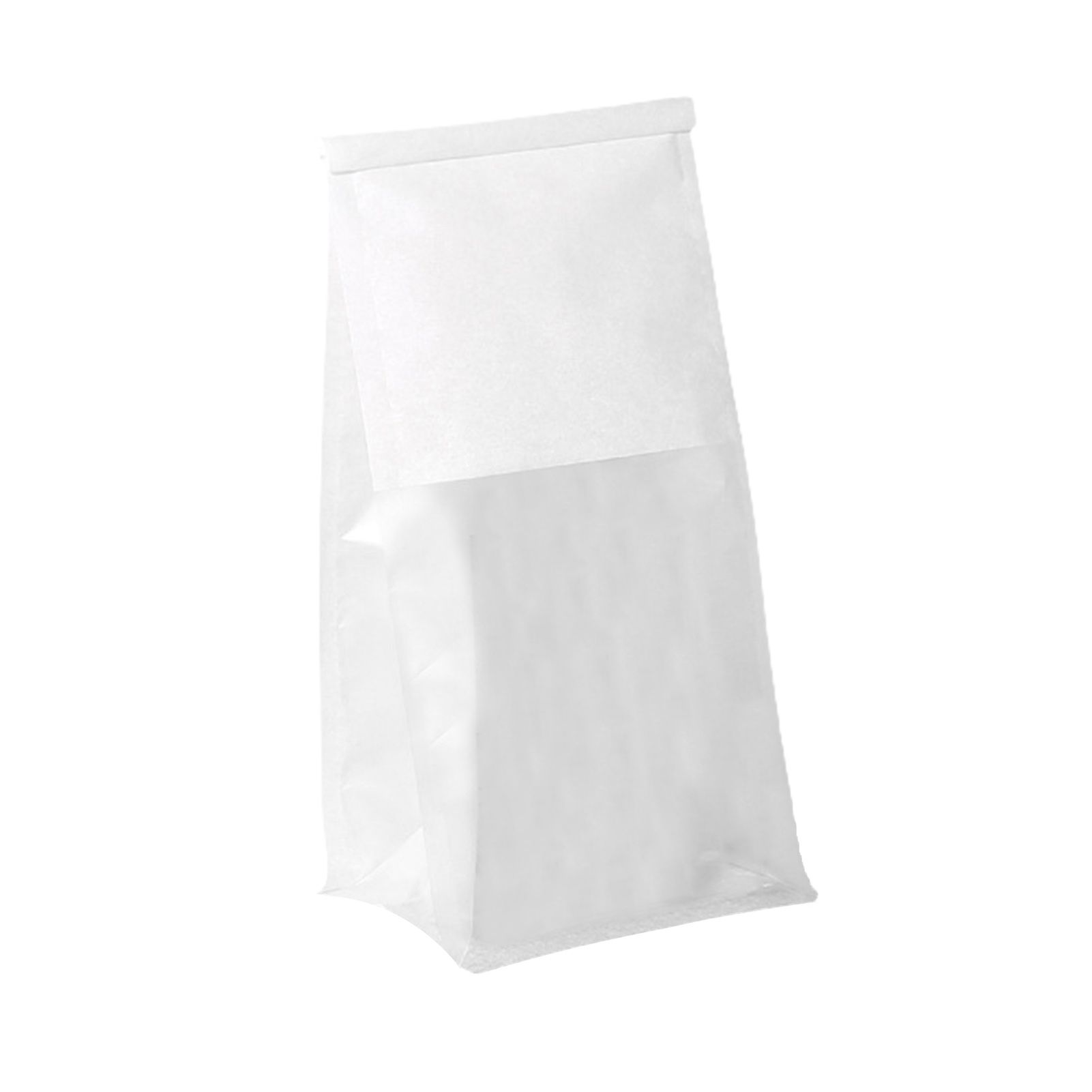 50Pcs Toast Bag Iron Wire Sealing Open Window Transparent Cotton Paper Bread Packaging Pouch for Party