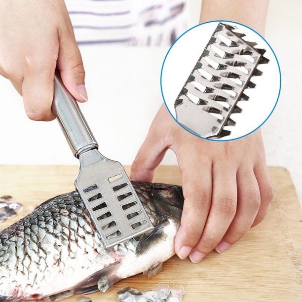 Stainless Steel Fish Scale Remover Skin Brush Cleaner Scalar Scraper Peeler