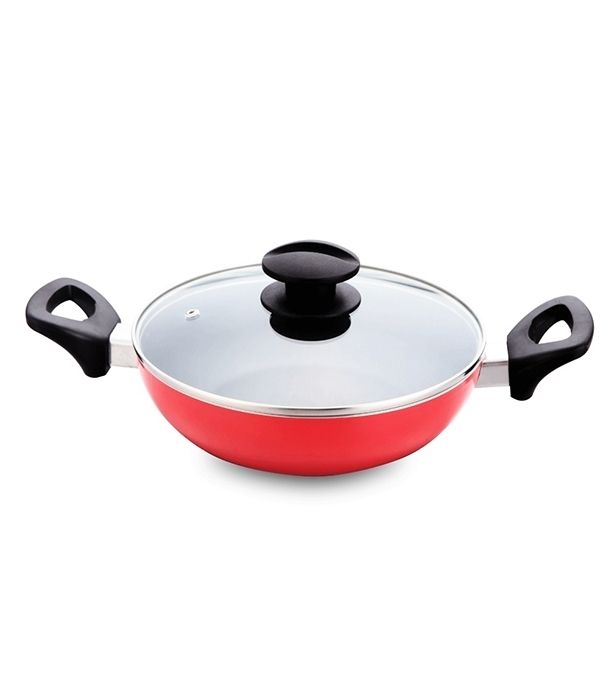 Topper Nonstick Deep Karai with Glass Lid (24cm)
