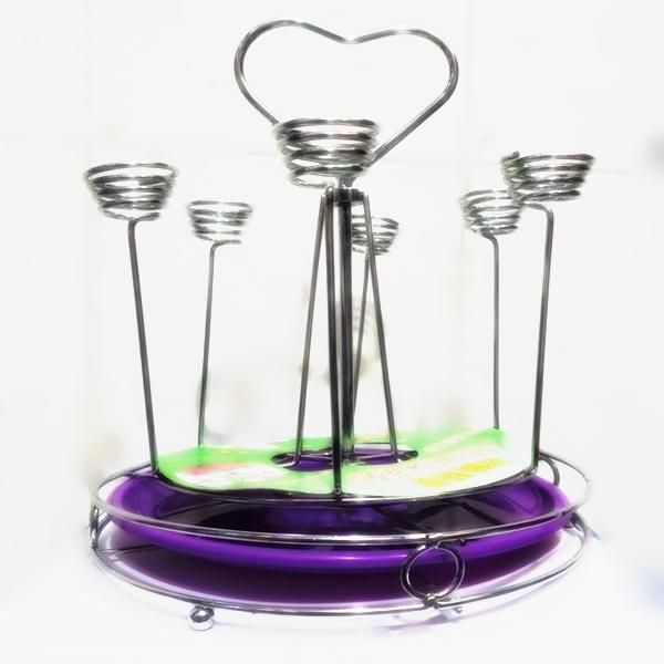 Stainless Steel Six Glass Rack Cups Stand Holder