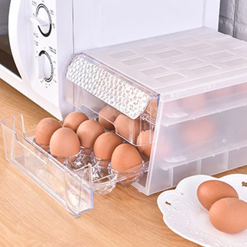 Double Layer Egg Holder Egg Food Container Organize Drawer Eggs Crisper Kitchen Products Refrigerator Eggs Boxes