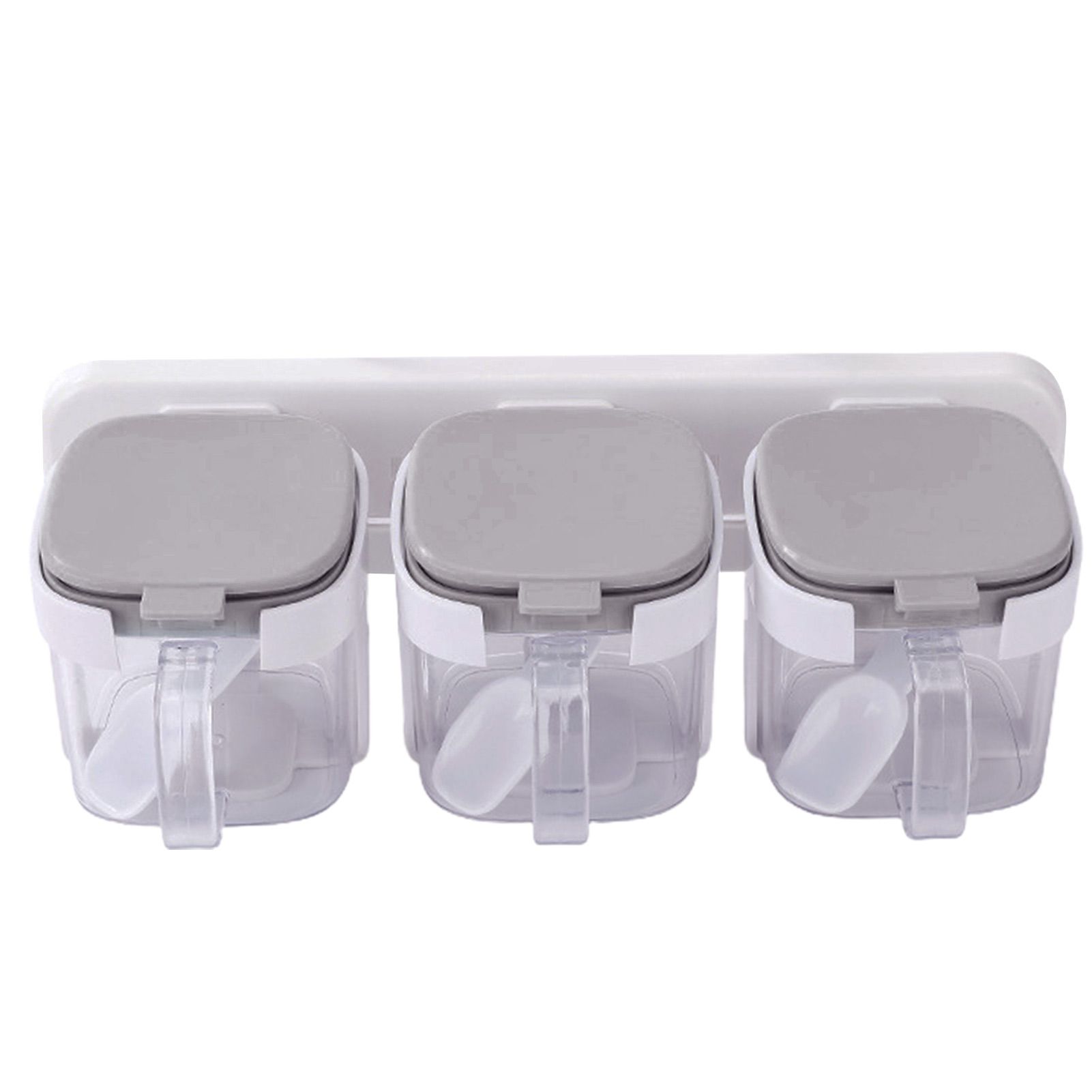 1 Set ABS Excellent Clamping Spice Holder Wall Mounted Good Bearing Capacity Spice Container for Home